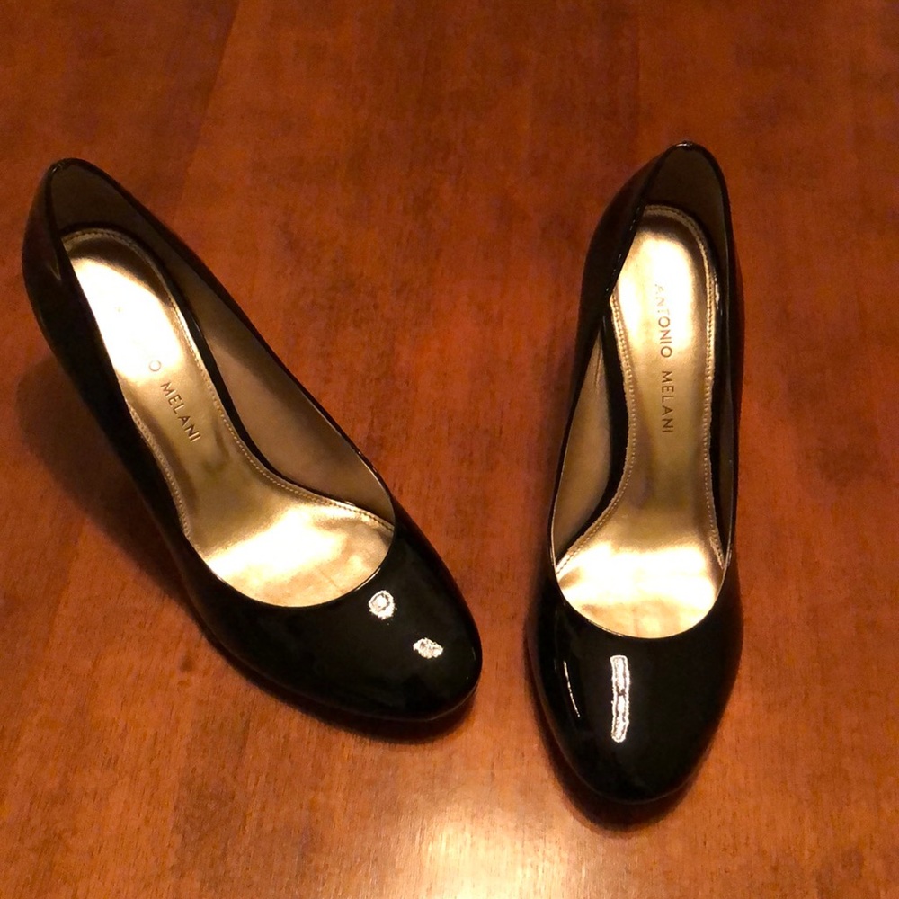 Antonio Melani Black Patent Pumps/High Heel, 8